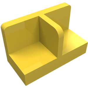 LEGO 93095 Panel 1 x 2 x 1 with Rounded Corners and Center Divider in Yellow - Authentic LEGO Part