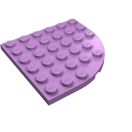 LEGO 6003 Plate, Round Corner 6 x 6 in Medium Lavender - Authentic LEGO Part