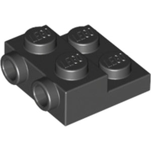 LEGO 99206 Plate Special 2 x 2 x 2/3 with Two Studs On Side and Two Raised in Black - Authentic LEGO Part