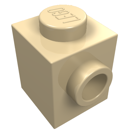 LEGO 47905 Brick, Modified 1 x 1 with Studs on 2 Sides, Opposite in Tan - Authentic LEGO Part