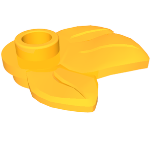 LEGO 32607 Plant Plate, Round 1 x 1 with 3 Leaves in Bright Light Orange - Authentic LEGO Part