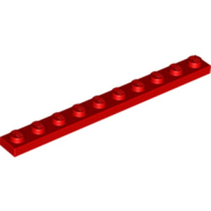 LEGO 4477 Plate 1 x 10 in Red - Authentic LEGO Part