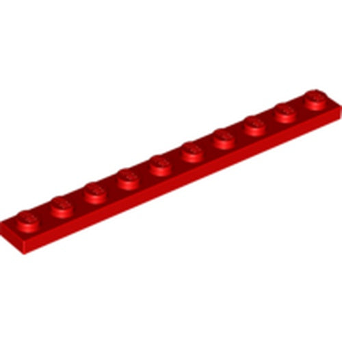 LEGO 4477 Plate 1 x 10 in Red - Authentic LEGO Part