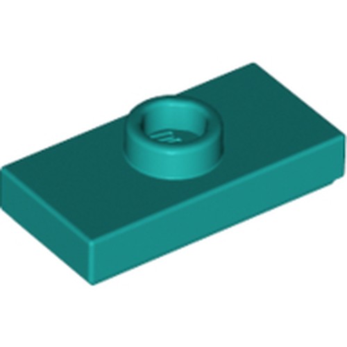 LEGO 15573 Plate, Modified 1 x 2 with 1 Stud with Groove and Bottom Stud Holder (Jumper) in Dark Turquoise - Authentic LEGO Part