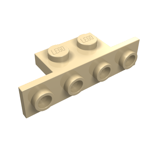 LEGO 2436 Bracket 1 x 2 - 1 x 4 in Tan - Authentic LEGO Part