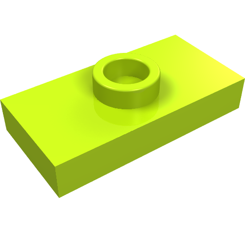 LEGO 15573 Plate, Modified 1 x 2 with 1 Stud with Groove and Bottom Stud Holder (Jumper) in Lime - Authentic LEGO Part