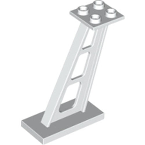 LEGO 4476b Support 2 x 4 x 5 Stanchion Inclined, 5mm Wide Posts in White - Authentic LEGO Part