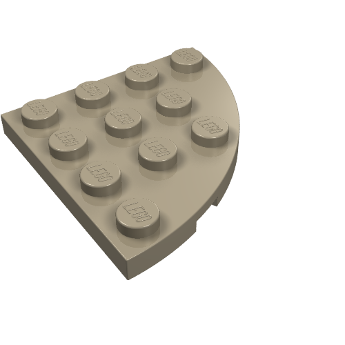 LEGO 30565 Plate, Round Corner 4 x 4 in Dark Tan - Authentic LEGO Part