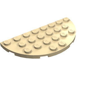 LEGO 22888 Plate Round Half 4 x 8 in Tan - Authentic LEGO Part