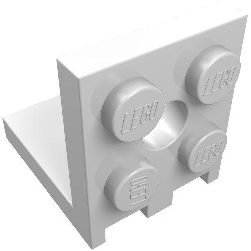 LEGO 3956 Bracket 2 x 2 - 2 x 2 with 2 Holes in White - Authentic LEGO Part