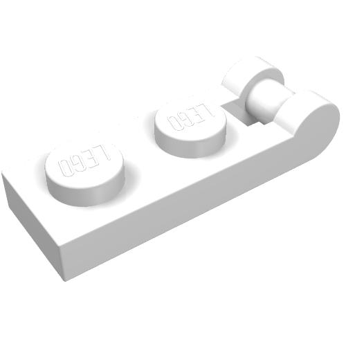 LEGO 60478 Plate, Modified 1 x 2 with Bar Handle on End in White - Authentic LEGO Part