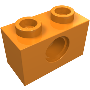LEGO 3700 Technic, Brick 1 x 2 with Hole in Orange - Authentic LEGO Part