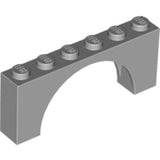 LEGO 15254 Arch 1 x 6 x 2 - Medium Thick Top without Reinforced Underside in Light Bluish Gray - Authentic LEGO Part
