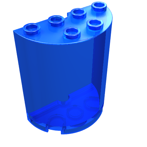 LEGO 6259 Cylinder Half 2 x 4 x 4 in Trans-Dark Blue - Authentic LEGO Part