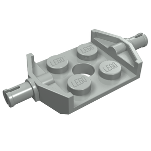 LEGO 6157 Plate, Modified 2 x 2 with Wheels Holder Wide and Hole in Light Gray - Authentic LEGO Part