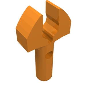 LEGO 48729b Bar   1L with Clip Mechanical Claw - Cut Edges and Hole on Side in Orange - Authentic LEGO Part