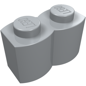LEGO 30136 Brick, Modified 1 x 2 with Log Profile in Light Bluish Gray - Authentic LEGO Part