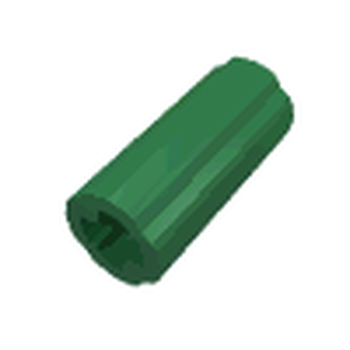 LEGO 6538c Technic, Axle Connector 2L (Smooth with x Hole + Orientation) in Green - Authentic LEGO Part