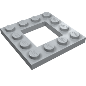 LEGO 64799 Plate, Modified 4 x 4 with 2 x 2 Open Center in Light Bluish Gray - Authentic LEGO Part