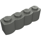 LEGO 30137 Brick, Modified 1 x 4 with Log Profile in Dark Bluish Gray - Authentic LEGO Part