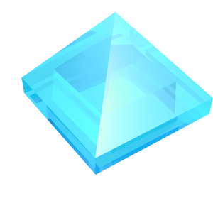 LEGO 22388 Slope 45 1 x 1 x 2/3 Quadruple Convex Pyramid in Trans-Light Blue - Authentic LEGO Part