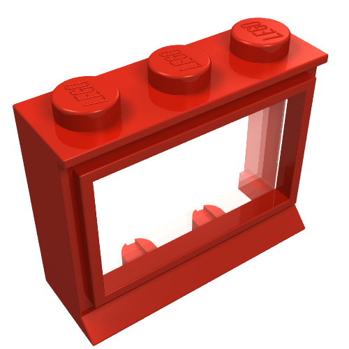LEGO 31ac01 Window 1 x 3 x 2 with Extended Lip and Solid Studs, with Fixed Glass - Main Product Image