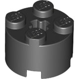 LEGO 3941 Brick, Round 2 x 2 with Axle Hole in Black - Authentic LEGO Part
