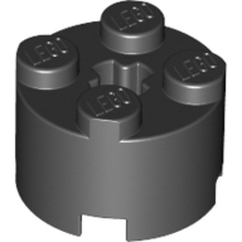 LEGO 3941 Brick, Round 2 x 2 with Axle Hole in Black - Authentic LEGO Part