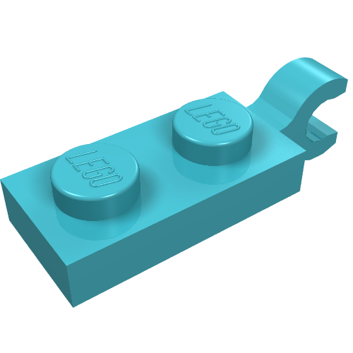 LEGO 63868 Plate, Modified 1 x 2 with Clip on End (Horizontal Grip) in Medium Azure - Authentic LEGO Part