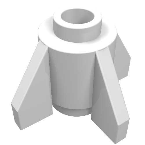 LEGO 4588 Brick, Round 1 x 1 with Fins in White - Authentic LEGO Part