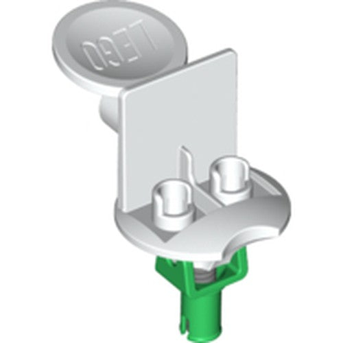 LEGO 30488c01 Sports Minifigure Stand Soccer with Spring and Green Pin in White - Authentic LEGO Part