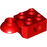 LEGO 48170 Technic, Brick Modified 2 x 2 with Pin Hole and Rotation Joint Ball Half Horizontal in Red - Authentic LEGO Part