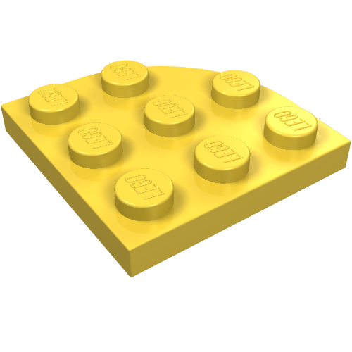 LEGO 30357 Plate, Round Corner 3 x 3 in Yellow - Authentic LEGO Part
