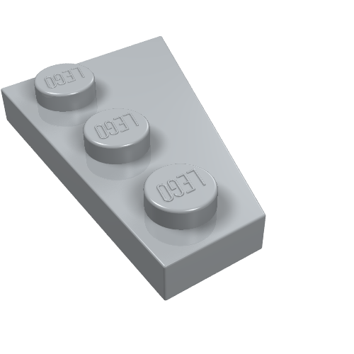 LEGO 43723 Wedge, Plate 3 x 2 Left in Light Bluish Gray - Authentic LEGO Part
