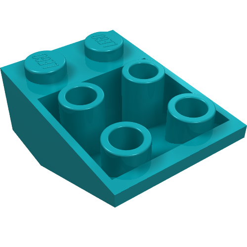 LEGO 3747a Slope, Inverted 33 3 x 2 with Flat Bottom Pin without Connections between Studs in Dark Turquoise - Authentic LEGO Part