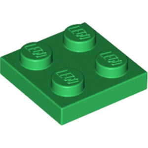 LEGO 3022 Plate 2 x 2 in Green - Authentic LEGO Part