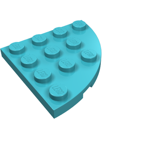 LEGO 30565 Plate, Round Corner 4 x 4 in Medium Azure - Authentic LEGO Part