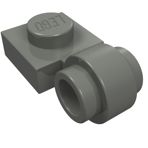 LEGO 4081b Plate, Modified 1 x 1 with Light Attachment - Thick Ring in Dark Bluish Gray - Authentic LEGO Part