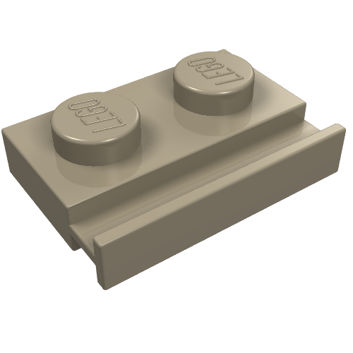 LEGO 32028 Plate, Modified 1 x 2 with Door Rail in Dark Tan - Authentic LEGO Part