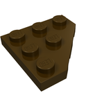 LEGO 2450 Wedge, Plate 3 x 3 Cut Corner in Dark Brown - Authentic LEGO Part