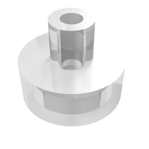 LEGO 20482 Tile, Round 1 x 1 with Bar and Pin Holder in Trans-Clear - Authentic LEGO Part