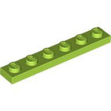 LEGO 3666 Plate 1 x 6 in Lime - Authentic LEGO Part