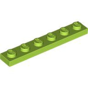 LEGO 3666 Plate 1 x 6 in Lime - Authentic LEGO Part