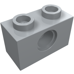 LEGO 3700 Technic, Brick 1 x 2 with Hole in Light Bluish Gray - Authentic LEGO Part