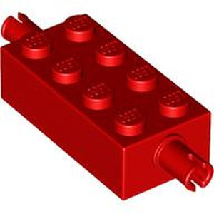 LEGO 6249 Brick, Modified 2 x 4 with Pins in Red - Authentic LEGO Part