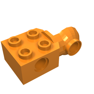 LEGO 48171 Technic, Brick Modified 2 x 2 with Pin Hole and Rotation Joint Ball Half Vertical in Orange - Authentic LEGO Part