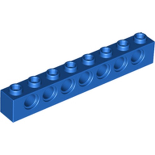 LEGO 3702 Light Bluish Gray Technic, Brick 1 x 8 with Holes in Blue - Authentic LEGO Part