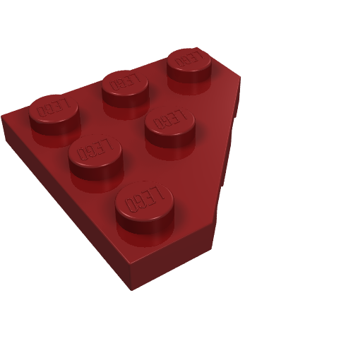 LEGO 2450 Wedge, Plate 3 x 3 Cut Corner in Dark Red - Authentic LEGO Part