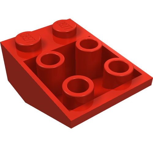 LEGO 3747a Slope, Inverted 33 3 x 2 with Flat Bottom Pin without Connections between Studs in Red - Authentic LEGO Part
