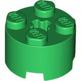 LEGO 3941 Brick, Round 2 x 2 with Axle Hole in Green - Authentic LEGO Part
